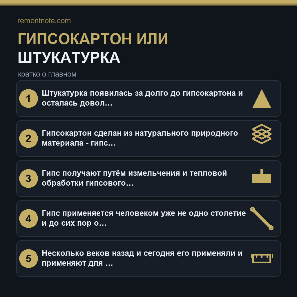 Гипсокартон или штукатурка