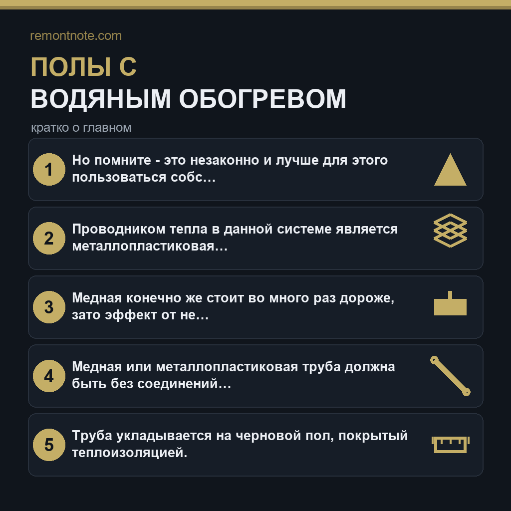Полы с водяным обогревом