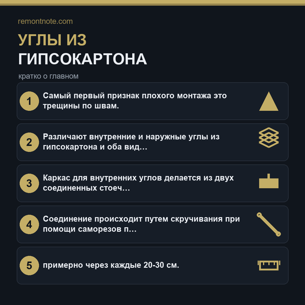 Углы из гипсокартона