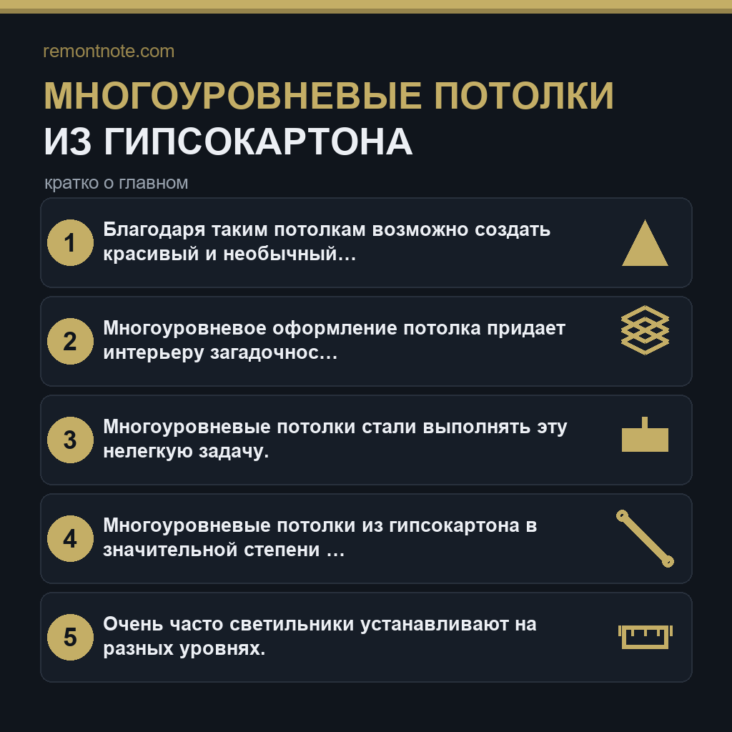 Многоуровневые потолки из гипсокартона