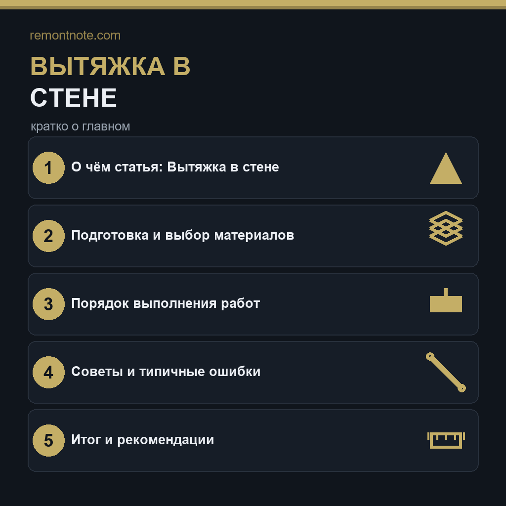 Вытяжка в стене