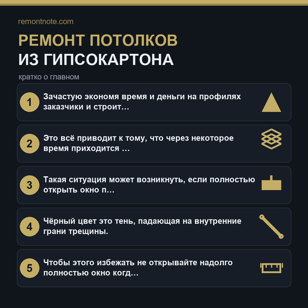 Ремонт потолков из гипсокартона