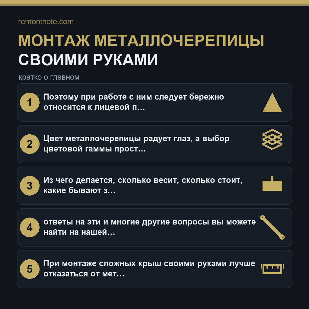 Монтаж металлочерепицы своими руками