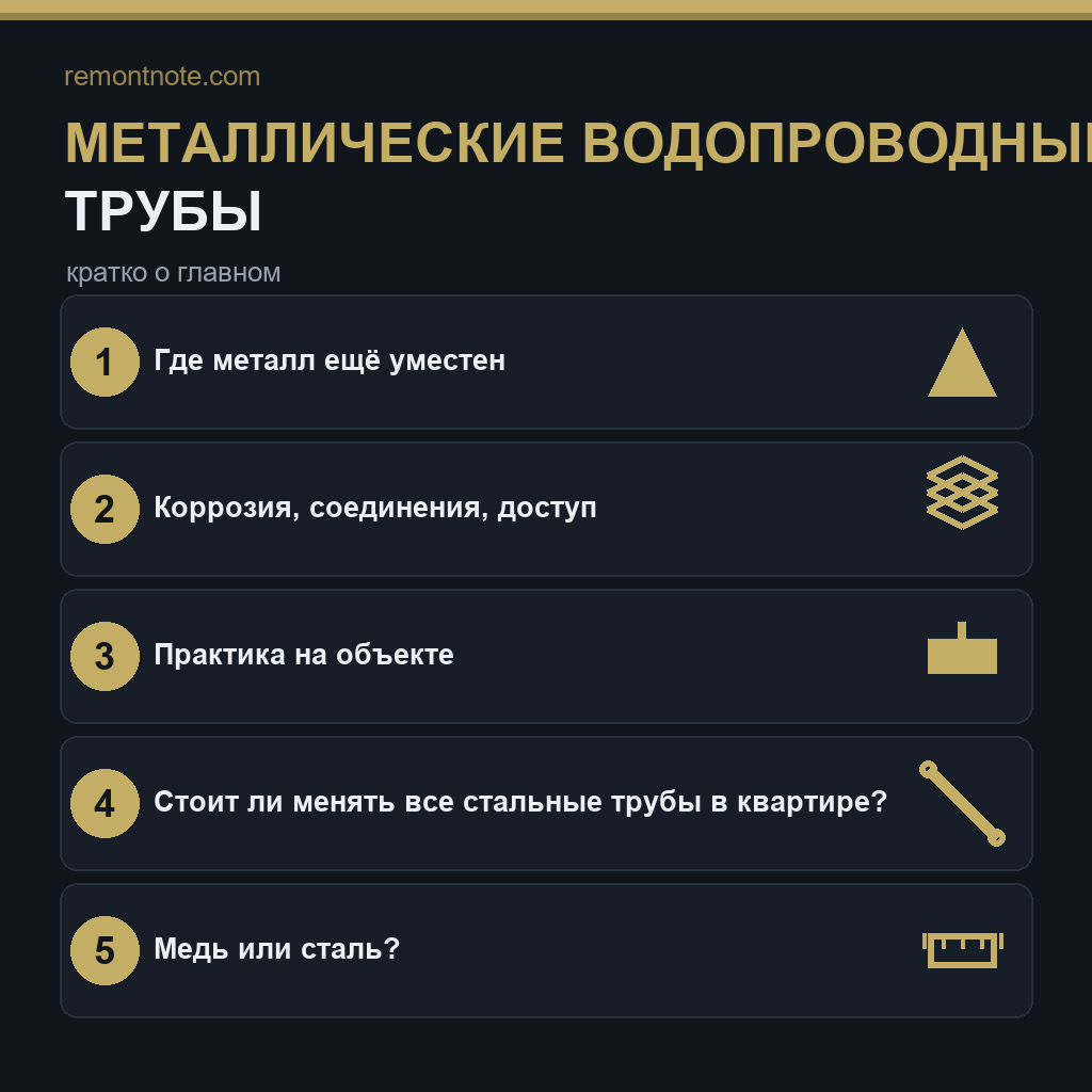 Металлические водопроводные  трубы