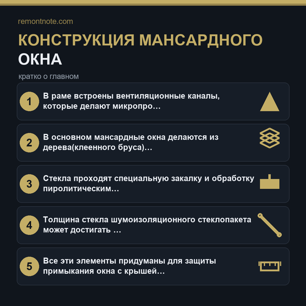 Конструкция мансардного окна