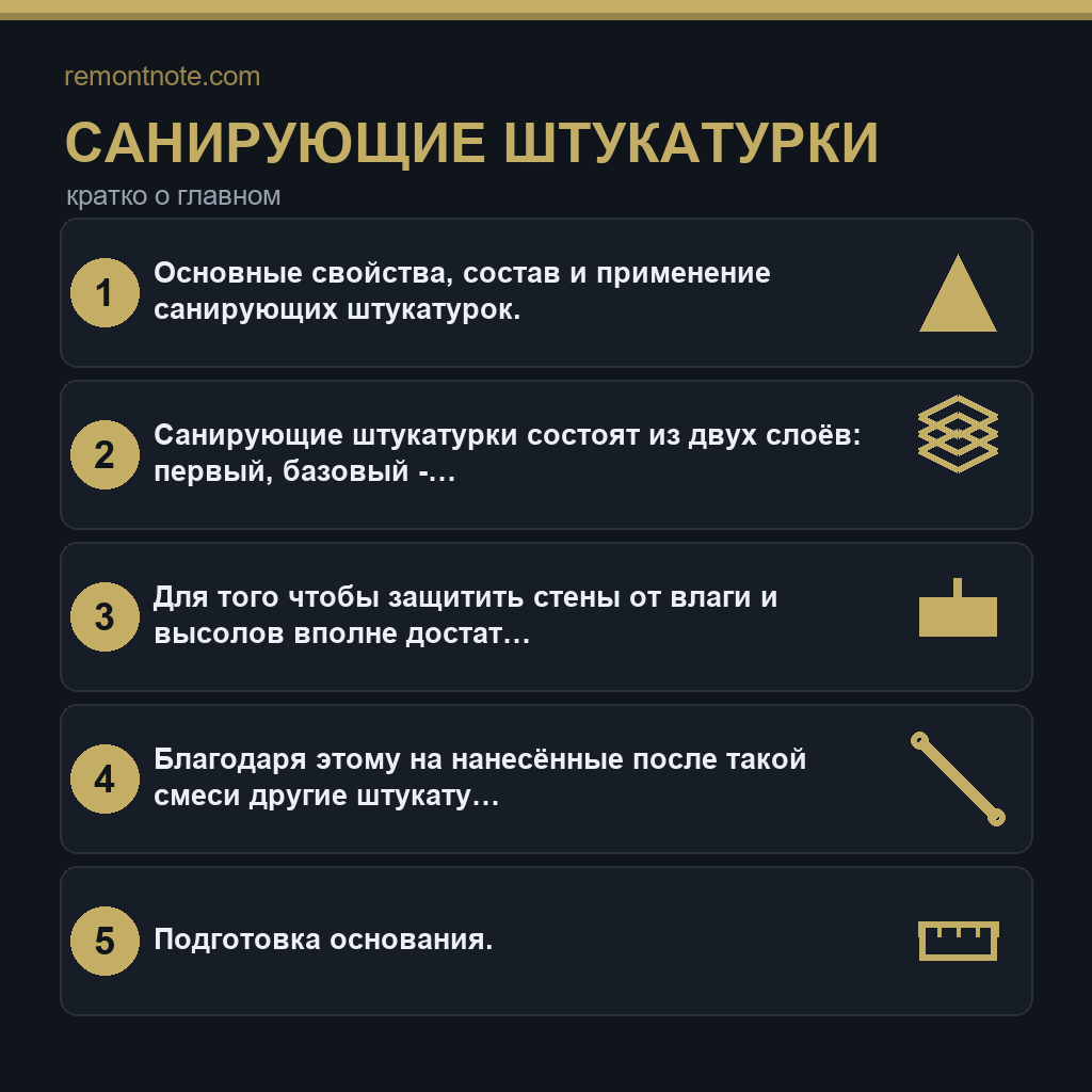 Санирующие штукатурки