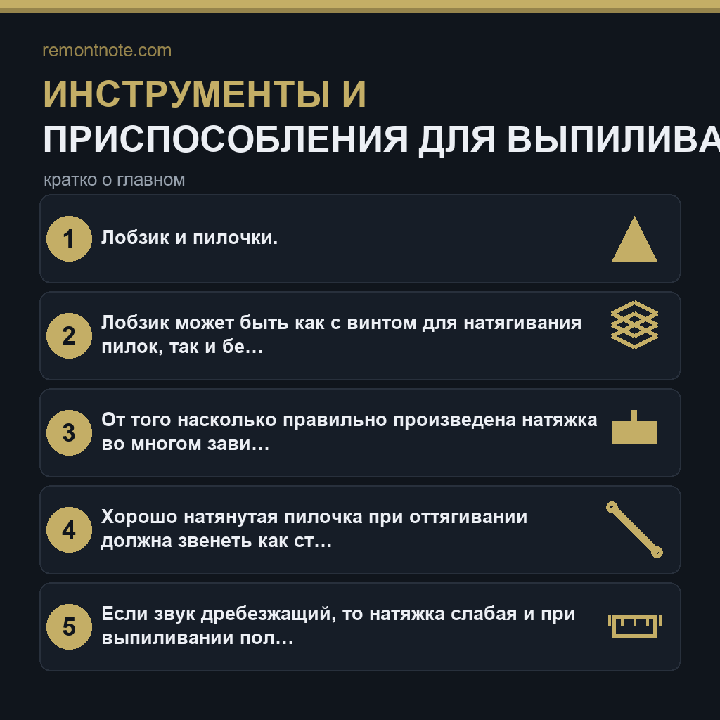 Инструменты и приспособления для выпиливания лобзиком