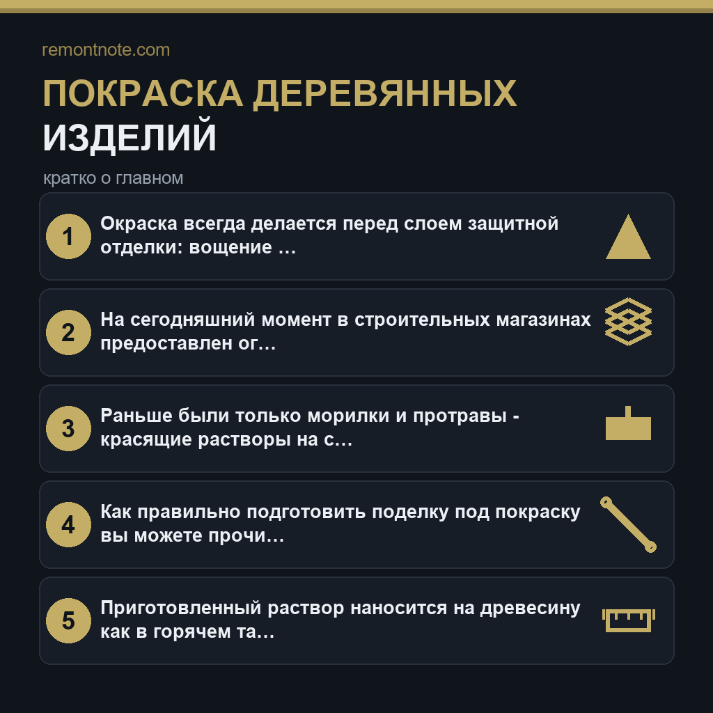 Покраска деревянных изделий