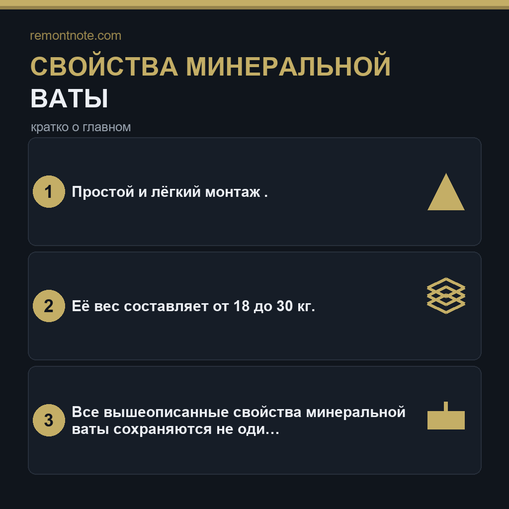 Свойства минеральной ваты