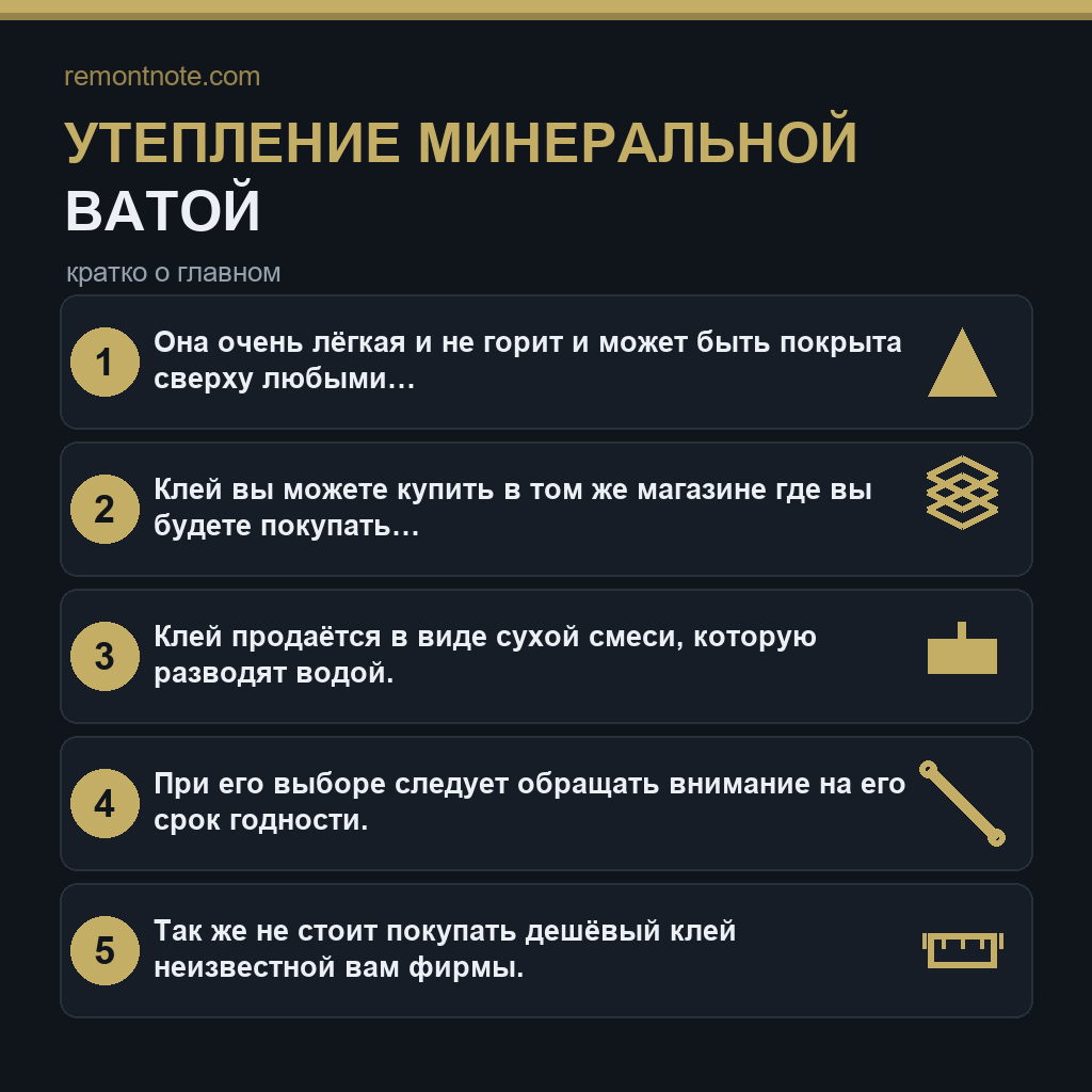 Утепление минеральной ватой