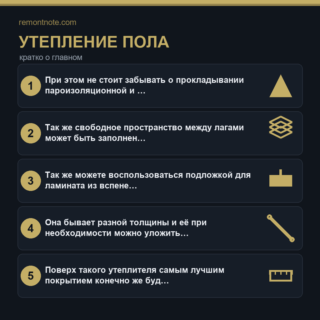 Утепление пола