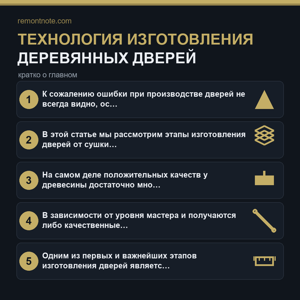 Технология изготовления деревянных дверей