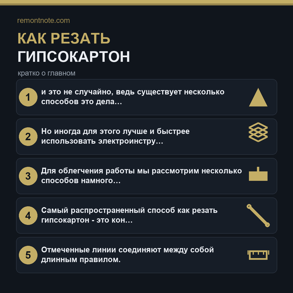 Как резать гипсокартон