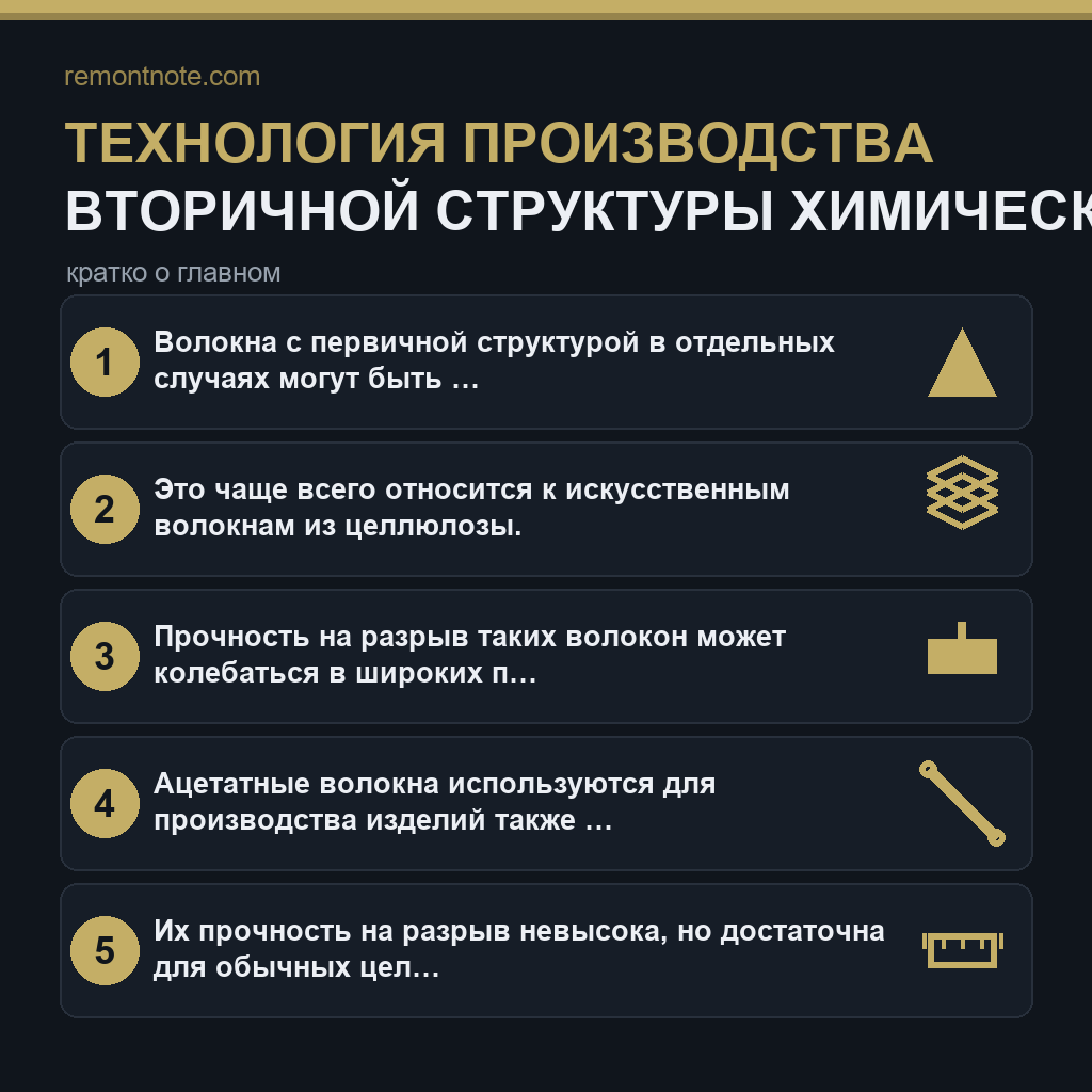 Технология производства вторичной структуры химических волок