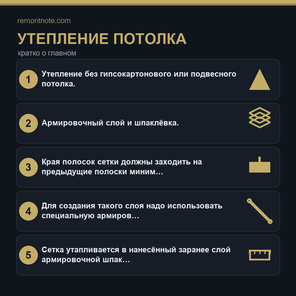 Утепление потолка