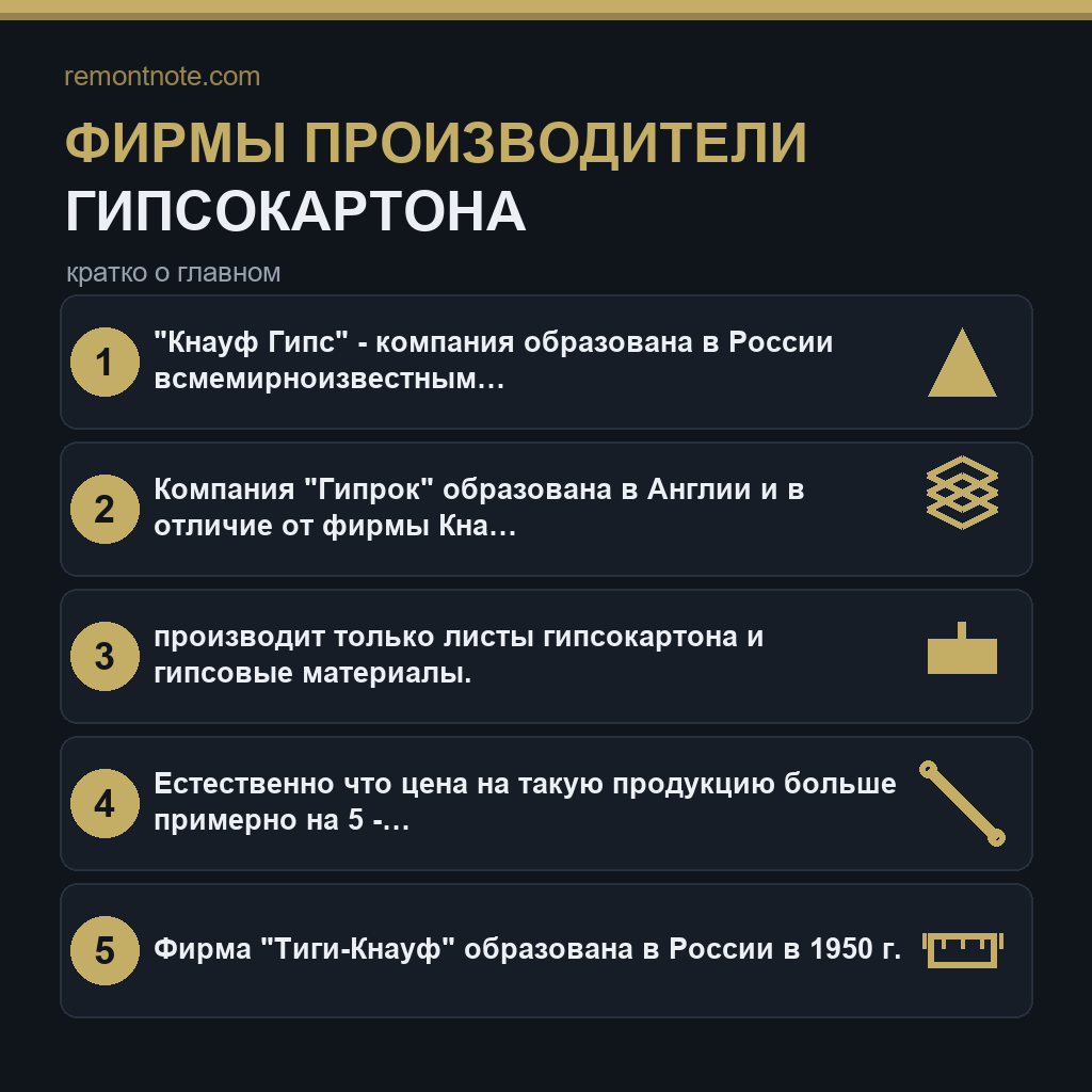 Фирмы производители гипсокартона
