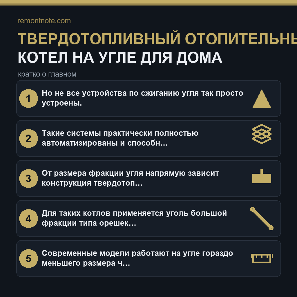 Твердотопливный отопительный котел на угле для дома