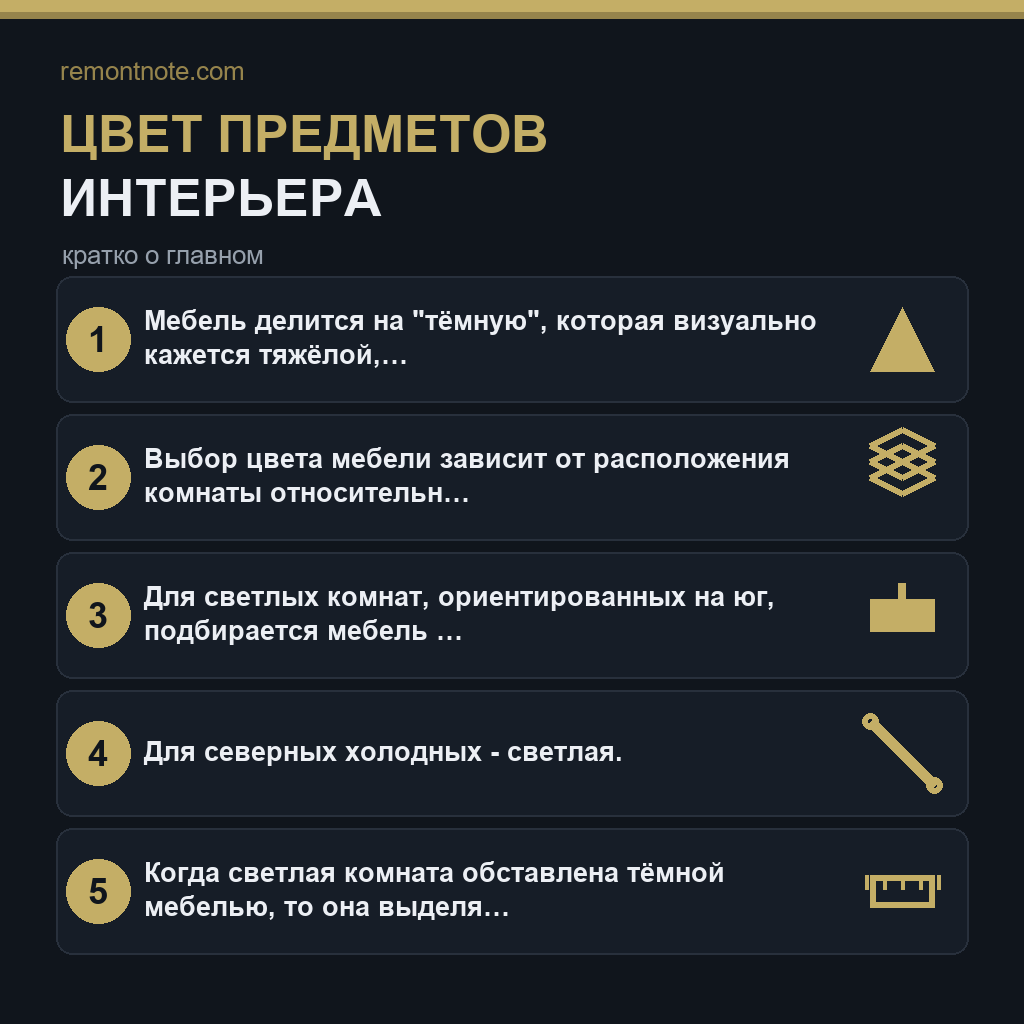 Цвет предметов интерьера