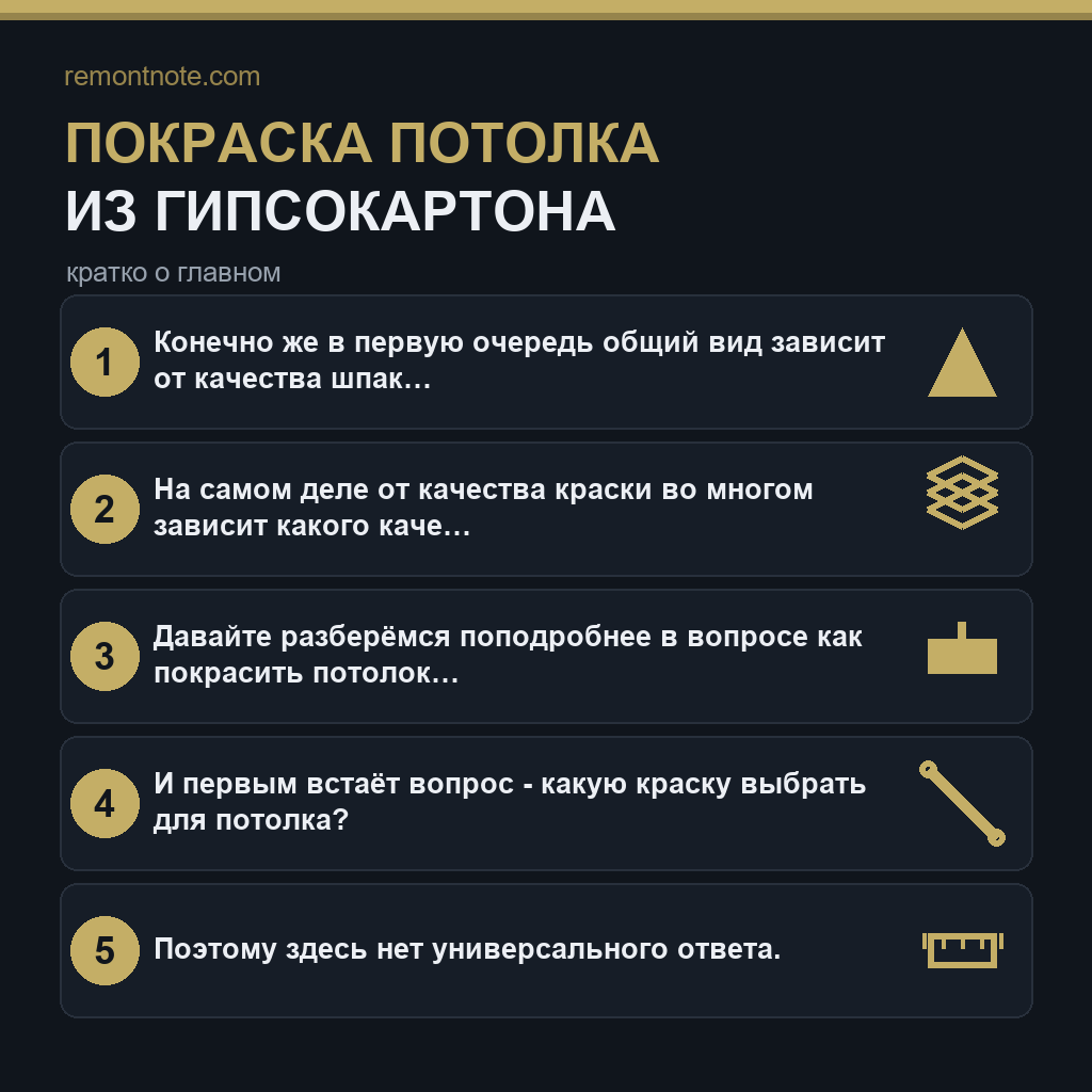 Покраска потолка из гипсокартона