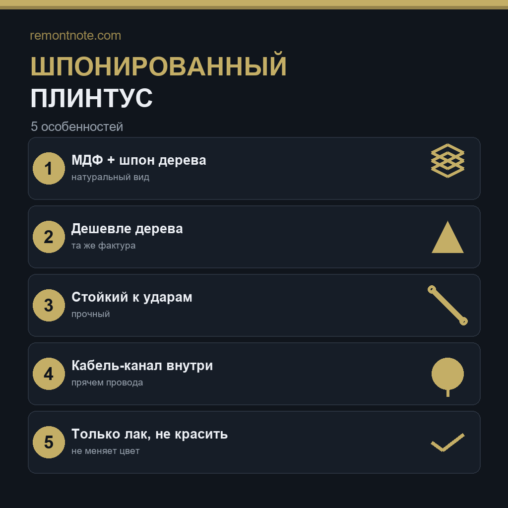 Шпонированный плинтус