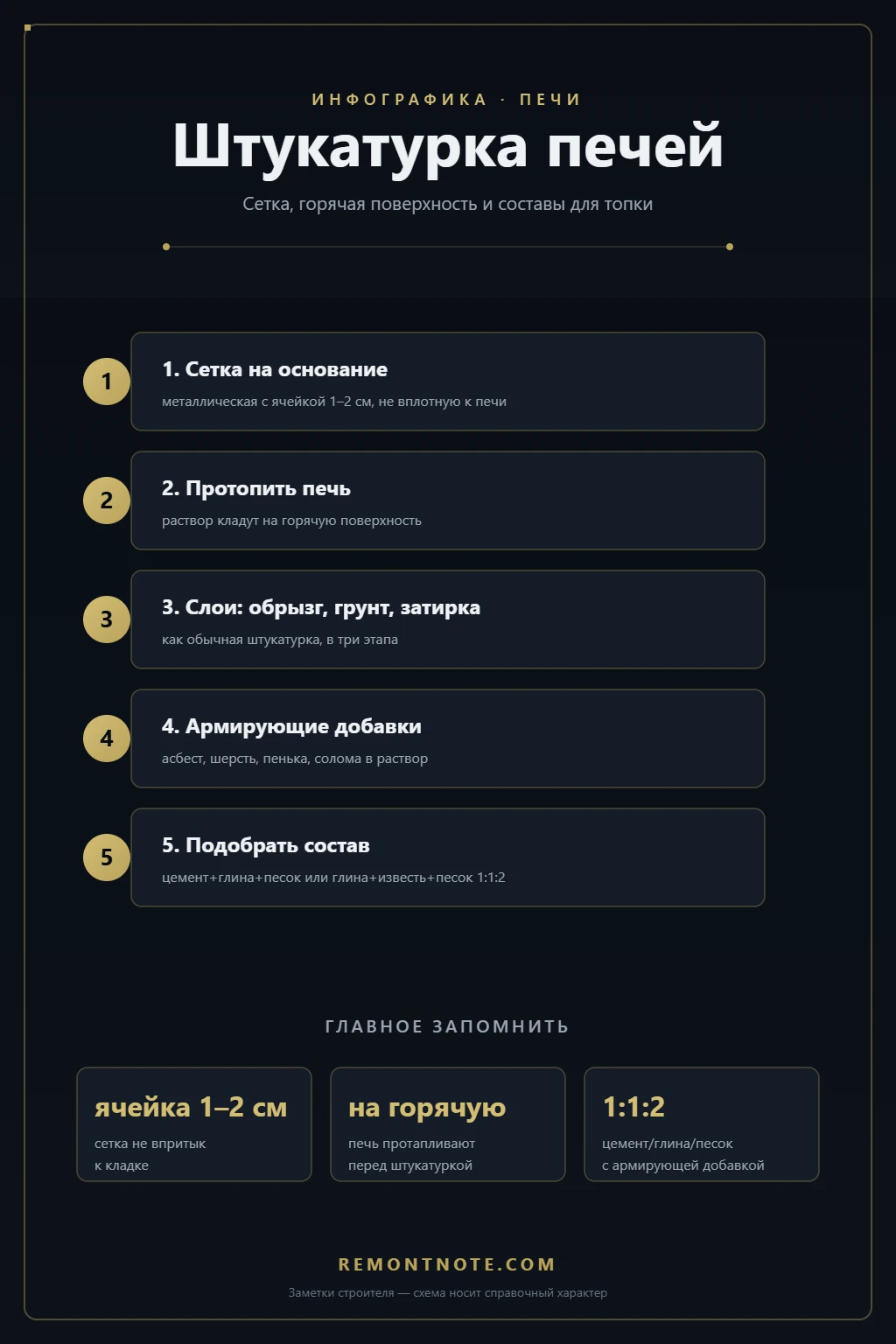 Штукатурка печи: слои и температурный режим
